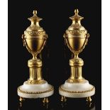 Property of a deceased estate - a pair of late 19th century French ormolu & white marble