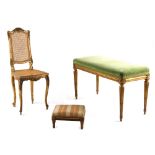 Property of a deceased estate - an early 20th century French Louis XVI style giltwood & green