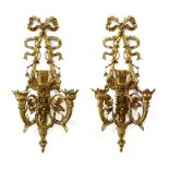 Property of a deceased estate - a pair of late 19th / early 20th century French gilt metal twin