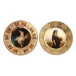 Two late 19th century Vienna style cabinet plates, both signed Wagner, the first titled 'Psyche am