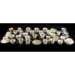 A collection of English porcelain cups & tea bowls, mostly late 18th / early 19th century, including