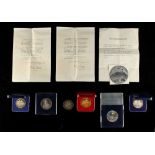 Property of a lady - a group of five silver coins & medals including two limited edition silver