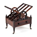 Property of a lady - an early 19th century Regency period rosewood three-division canterbury,