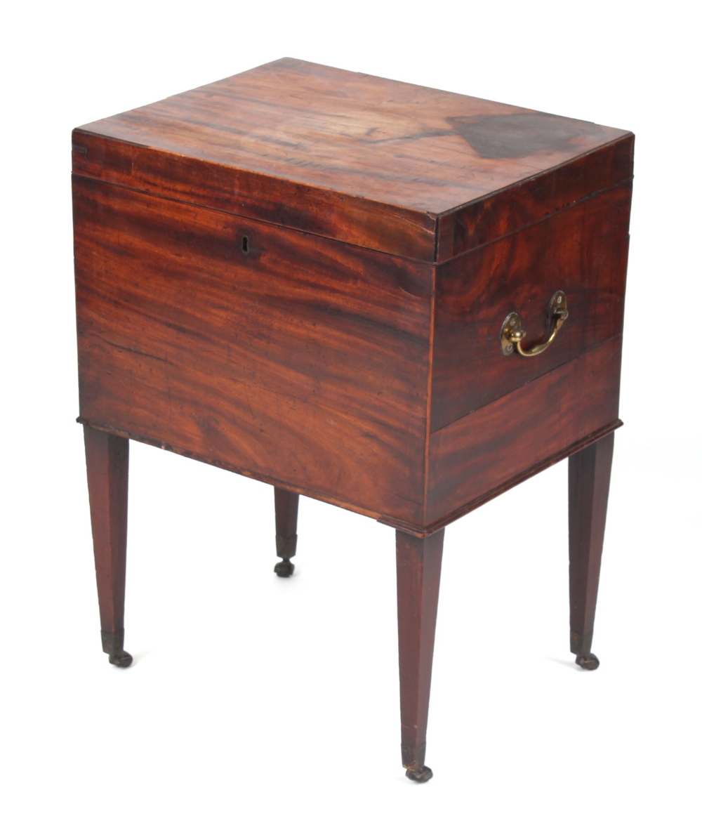 Property of a lady - an early 19th century George III mahogany cellarette, with interior