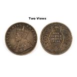 Property of a gentleman - coins - India - a 1911 George V One Rupee coin, 'pig' type (see