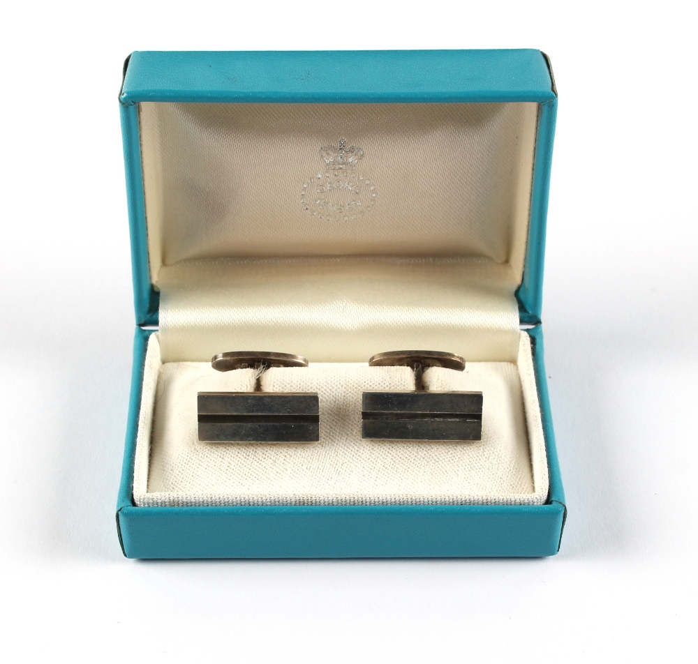 Property of a gentleman - a pair of Georg Jensen silver cufflinks, in original box (see