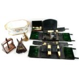 Property of a deceased estate - a mixed lot comprising a late Victorian green morocco vanity case