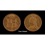 Property of a gentleman - gold coin - an 1890 Queen Victoria gold half sovereign (see