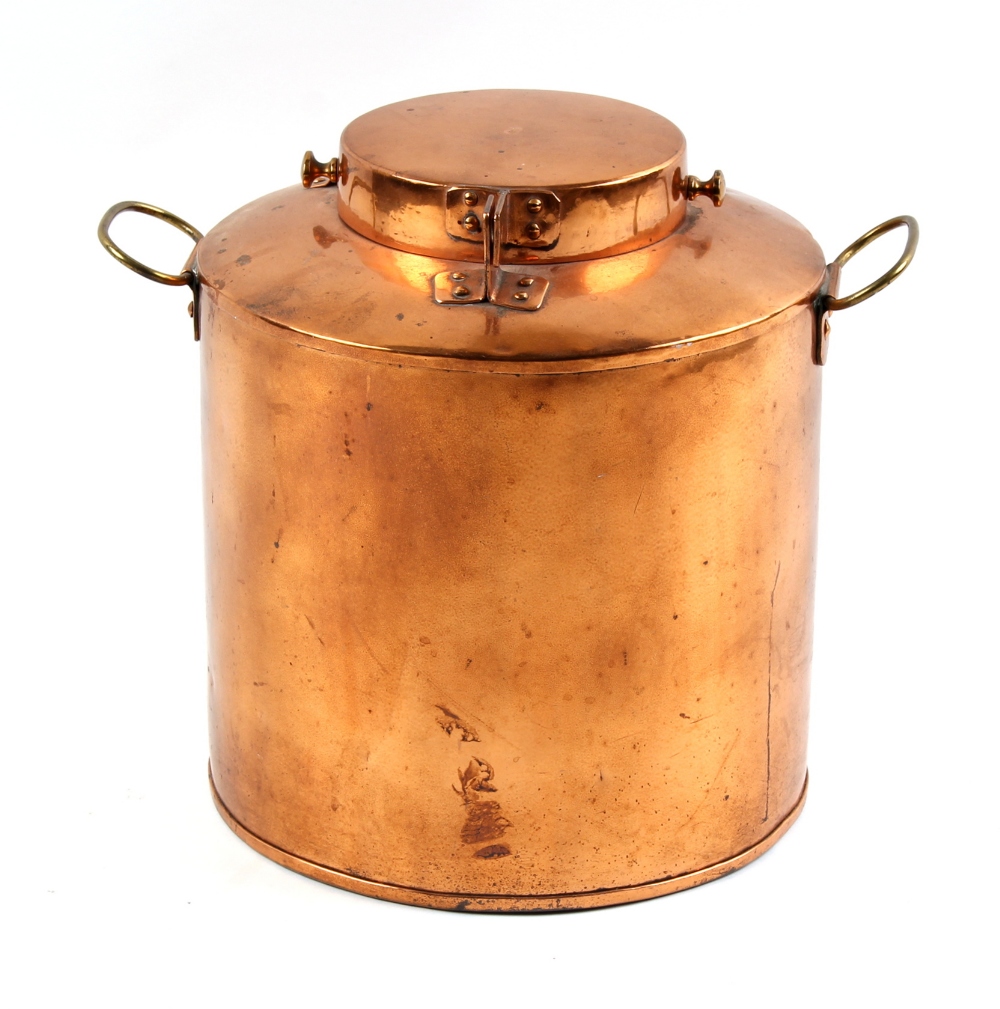 Property of a deceased estate - a late 19th / early 20th century copper storage container,