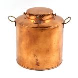 Property of a deceased estate - a late 19th / early 20th century copper storage container,