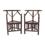 A pair of late Victorian oak turner's chairs (2) (see illustration).