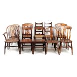 Property of a deceased estate - a collection of ten country chairs, 19th and early 20th century,