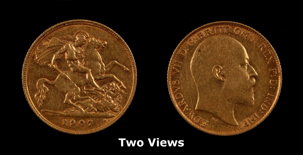 Property of a gentleman - gold coin - a 1907 King Edward VII gold half sovereign (see