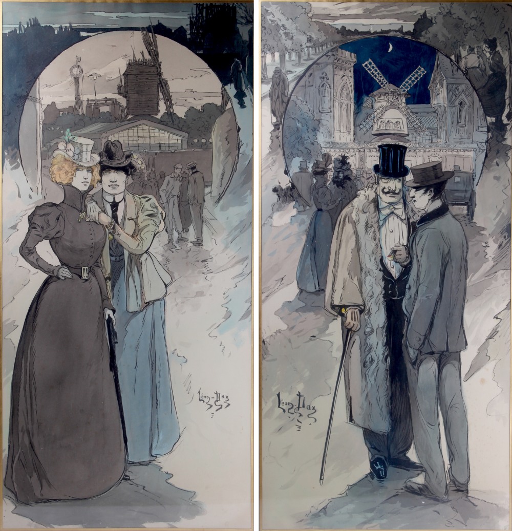 Property of a gentleman - Leon Dax (French, active 1890-1899) - PARIS NIGHT-TIME STREET SCENES