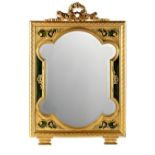 A good quality late 19th century French ormolu & green guilloche enamel easel dressing mirror,