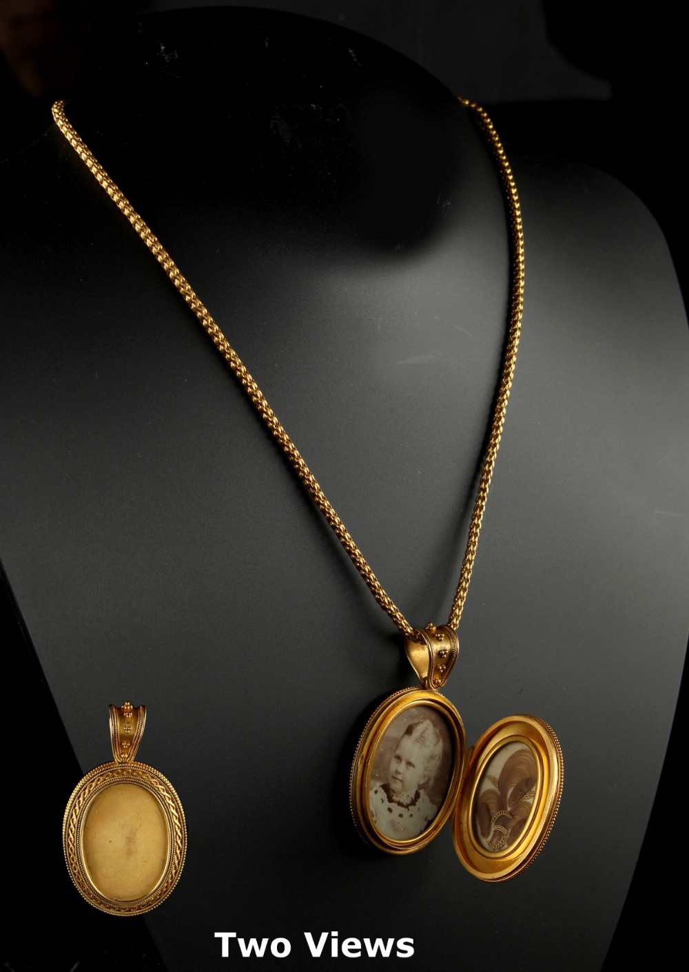 Property of a lady - a mid Victorian yellow gold (tests high carat) oval locket pendant on gold