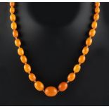 Property of a lady - a butterscotch amber bead necklace, approximately 19.0 grams (see