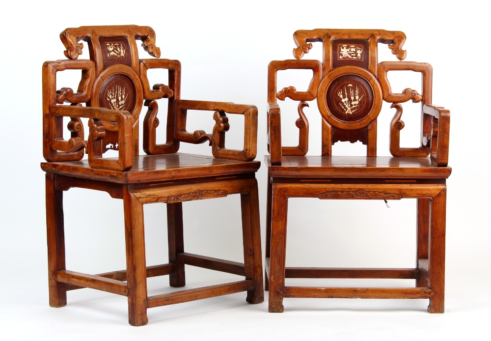 Property of a gentleman - a pair of early 20th century Chinese throne chairs (2) (see