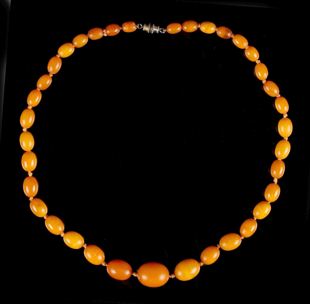 Property of a lady - a butterscotch amber bead necklace, approximately 19.0 grams (see - Image 2 of 2