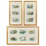 Property of a lady - a complete set of twelve 19th century Chinese paintings on pith paper depicting