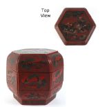 The Fryers Collection of Chinese Art - a Chinese lacquered hexagonal two-tier box & cover,