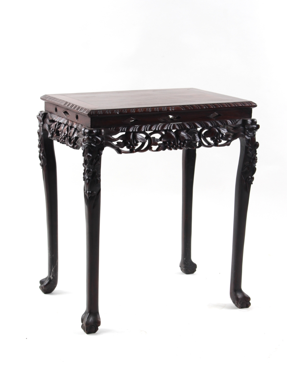 Property of a gentleman - a Chinese carved hardwood rectangular topped table, early 20th century,