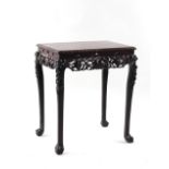 Property of a gentleman - a Chinese carved hardwood rectangular topped table, early 20th century,