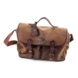 Property of a deceased estate - a Mulberry brown leather holdall or travel bag, with side pockets,