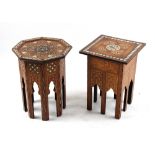 Property of a gentleman - two Syrian Damascus mother-of-pearl inlaid parquetry occasional tables,