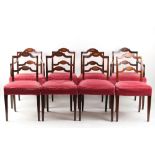 Property of a lady - a set of eight Edwardian mahogany & fan inlaid dining chairs including two