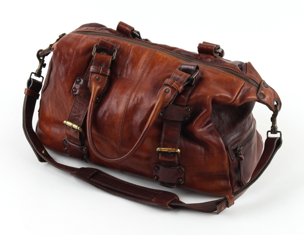 Property of a deceased estate - a Russell & Bromley brown leather bag (see illustration).