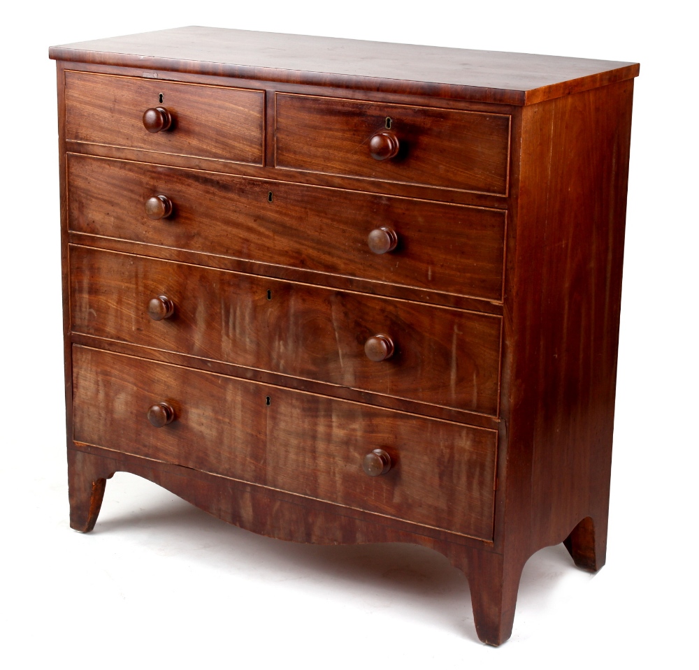 Property of a deceased estate - an early 19th century mahogany chest of two short & three long