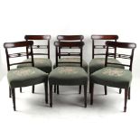 Property of a gentleman - a set of six early 19th century George IV mahogany bar-back dining chairs,