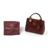 Property of a deceased estate - a Mulberry brown crocodile small handbag, in brown cloth dust bag (