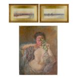 Property of a gentleman - early 20th century - FEMALE NUDE - pastel, 25.6 by 21.65ins. (65 by