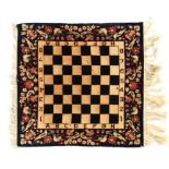 Property of a deceased estate - an early / mid 20th century Kashan chess or games board mat,