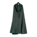 Property of a deceased estate - an Yves Saint Laurent Rive Gauche hooded cape, wool, green, blue,