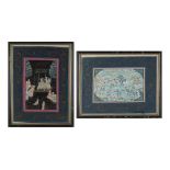 Property of a deceased estate - two Ottoman gouache paintings on linen, in matching ebonised frames,