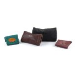 Property of a deceased estate - two Mulberry green Scotchgrain leather wash bags or make-up bags,