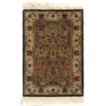 Property of a deceased estate - a silk 'Tree of Life' prayer rug, 37 by 25ins. (94 by 64cms.) (see