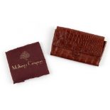 Property of a deceased estate - a Mulberry brown crocodile clutch bag or travel document bag, with