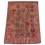 Property of a deceased estate - an Indian Kashmiri chain stitch patchwork wall hanging, 19th century