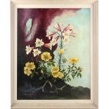 Property of a gentleman - F. Mantle-Bowditch - FLOWERS - oil on canvas, 26 by 22ins. (66 by 56cms.),