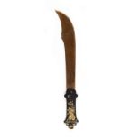 Property of a gentleman - a Japanese shakudo paperknife, Meiji period (1868-1912), decorated with