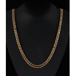 Property of a lady - a good 15ct gold guard chain, late 19th / early 20th century, 57.5ins. (