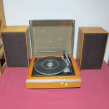 A Wharfedale Linton Record Player/Turntable, fitted with M44MB cartridge, Shure stylus, teak