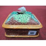 A XIX Century Majolica Pottery Lidded Sardine Box and Cover, of rectangular form, having conch