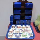 Royal Worcester Miniature Cups and Saucers Collection, twelve of each including 'Goldmari', '