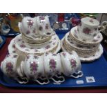 Royal Albert "Violetta" Pattern Tea Service, thirty pieces:- One Tray
