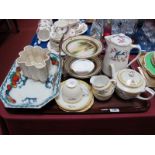 Noritake Individual Teaset and Cake Stand, Royal Albert 'Blossom' hot water jug, Shelley jelly